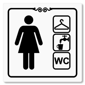 Šatna ženy, wc, 148x148mm, bílá, Texas